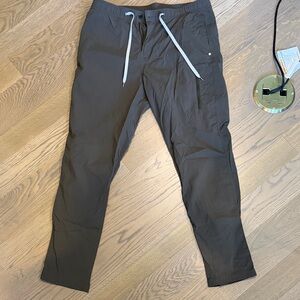 Vuori Men's Olive Brown Jogger Pants with White Drawstring